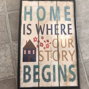 Home wall decor-“Home is where our story begins!”